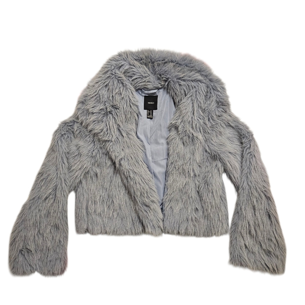 Gray Faux Fur Jacket